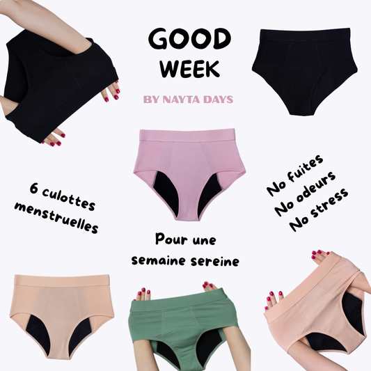 GOOD WEEK FLOW DAYS – Pack 6 Culottes Menstruelles