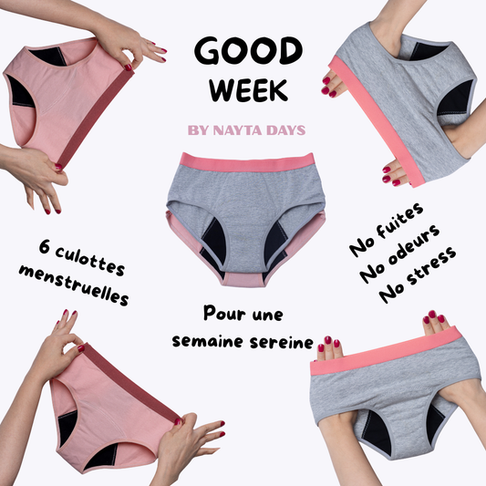 GOOD WEEK LITLE DAYS – Pack 6 Culottes Menstruelles